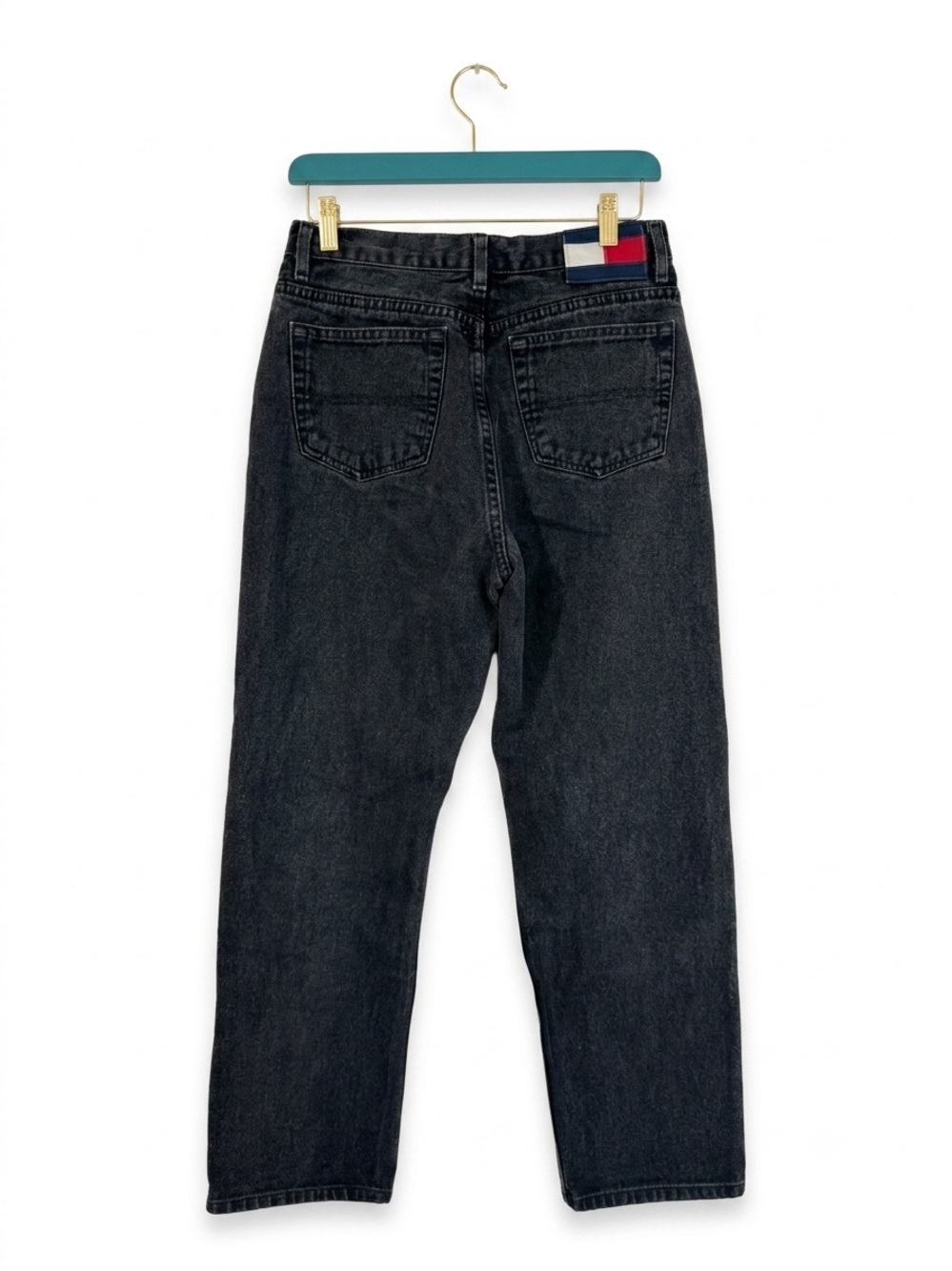 VTG 90s Tommy Hilfiger High Waisted Straight Leg Jeans Washed Black(‼️faded tag)